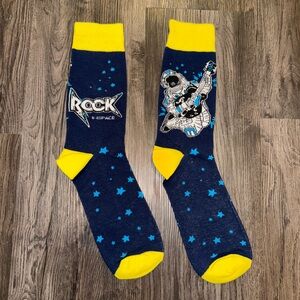 Star Men's Blue and Yellow Socks